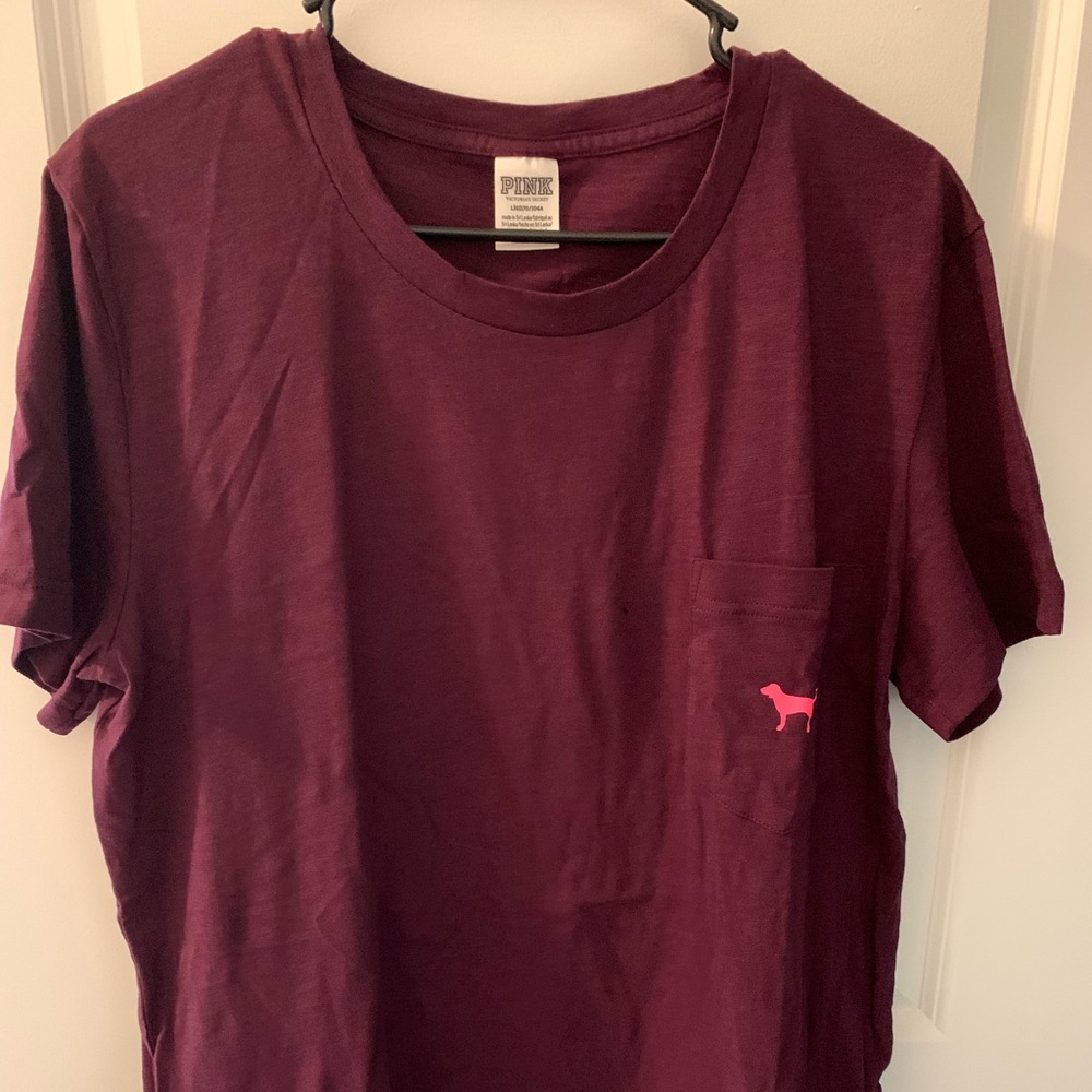 PINK Maroon Camo Campus Tee